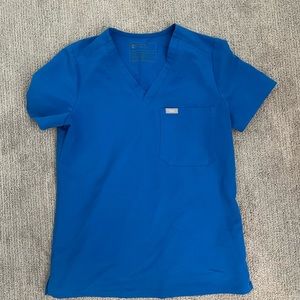 Figs XS Catarina One Pocket Scrub Top in Royal Blue